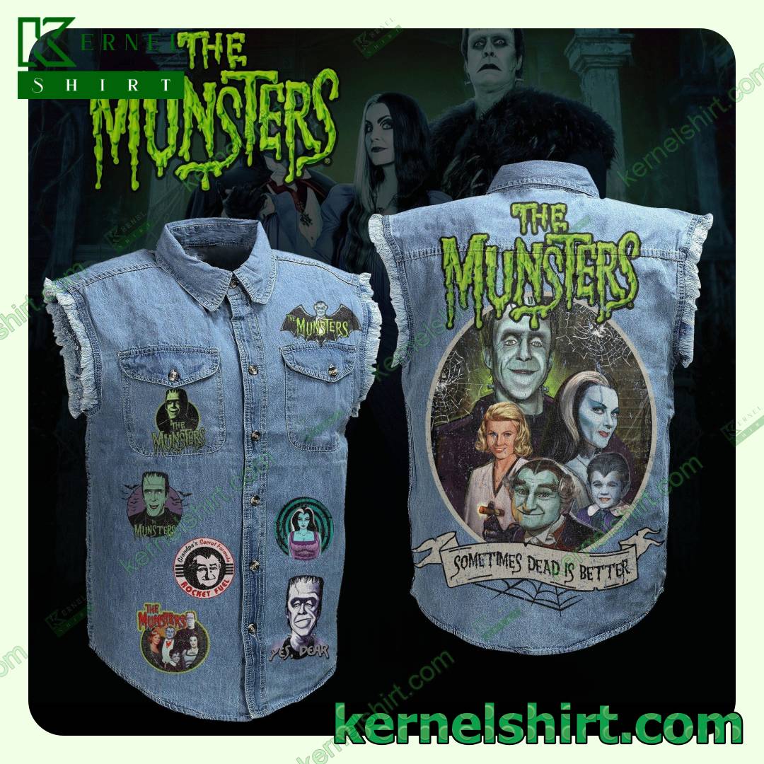 The Munsters Sometimes Dead Is Better Denim Jean Vest Jacket