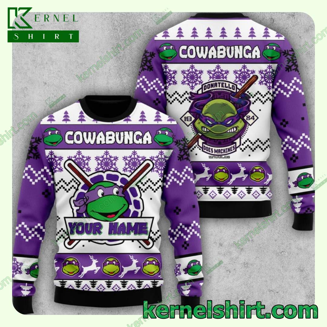 TMNT Cowabunga Donatello Does Machines Ugly Xmas Sweaters
